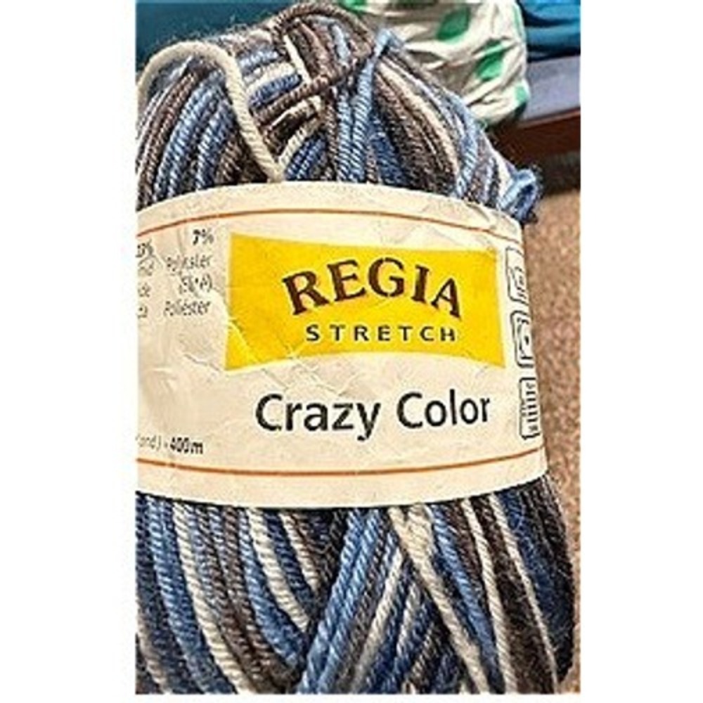 Regia Stretch Crazy Color Sock Yarn Blue Grey White 100g 400m Farbe 110